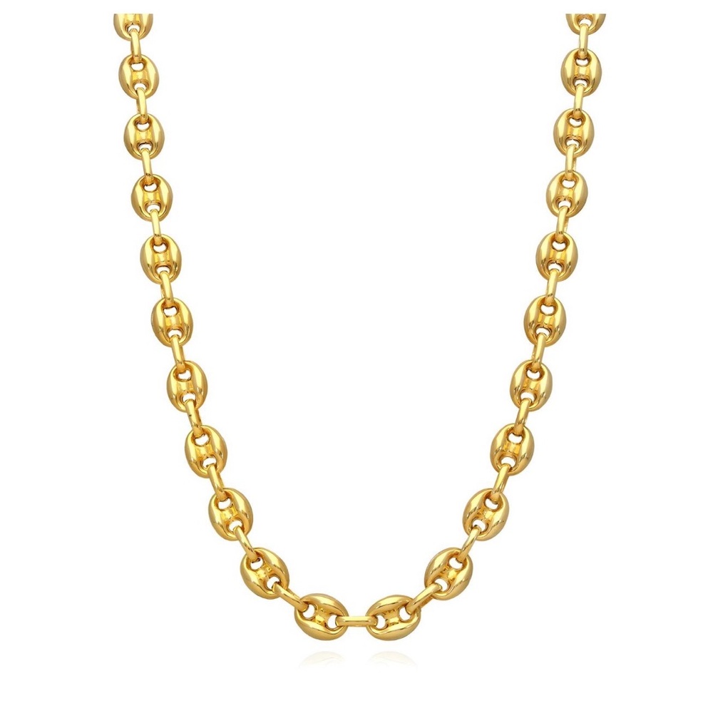 18k Gold Plated Stainless Steel 16” Link Chain Necklace - Women's Jewelry